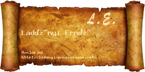 Ladányi Ernő névjegykártya